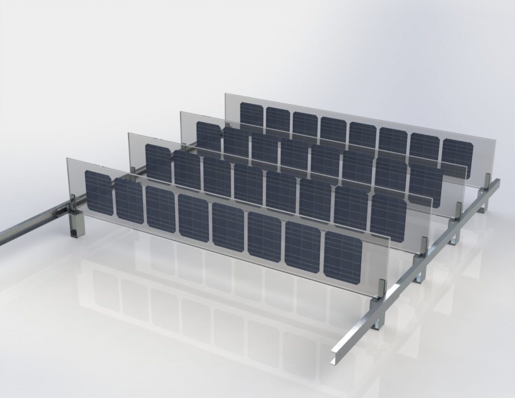 Sistema fotovoltaico vertical para tejados
