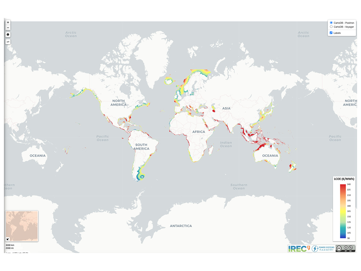 El Instituto Energía de Cataluña desarrolla un mapa mundial de los costes de la energía eólica marina flotante