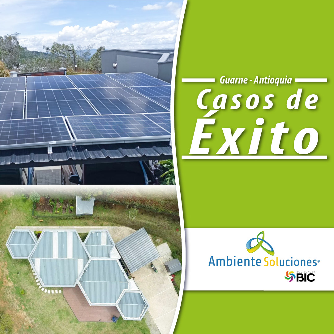 Sistema solar conectado a la red en Casa finca, Guarne, Antioquia.