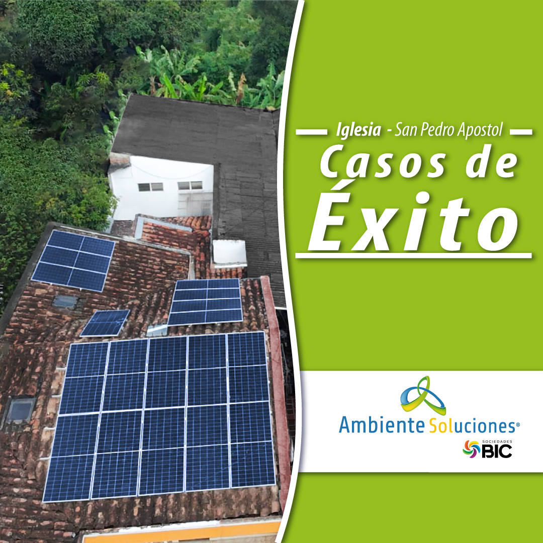 Sistema solar conectado a la red en la Iglesia San Pedro Apostol, Valle del Cauca